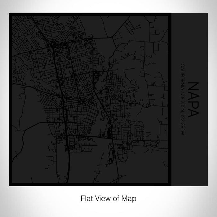 Rendered View of Napa California Map on 17oz Stainless Steel Insulated Tumbler in Matte Black with Tactile Lines