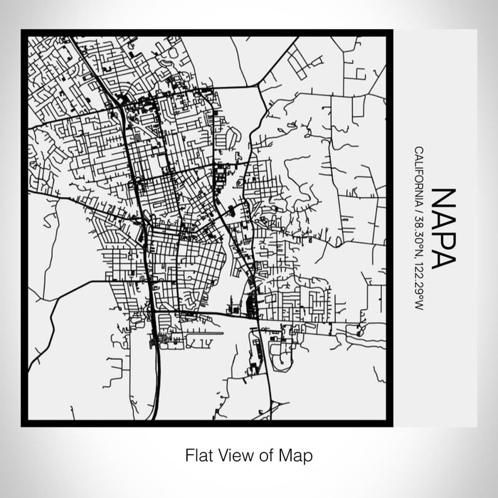 Rendered View of Napa California Map on 17oz Stainless Steel Insulated Tumbler in Matte White with Tactile Lines