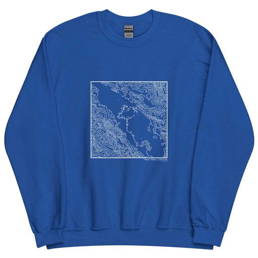 Napa Valley California Topographic  Map Unisex Crewneck Sweater with City inscription in Royal Blue