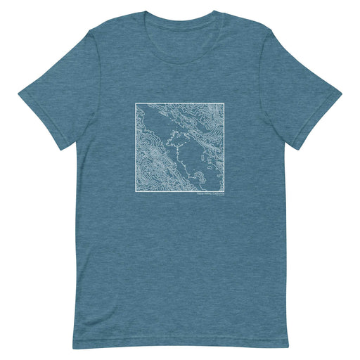 Napa Valley California Topographic  Map Unisex T-Shirt with City inscription in Heather Teal