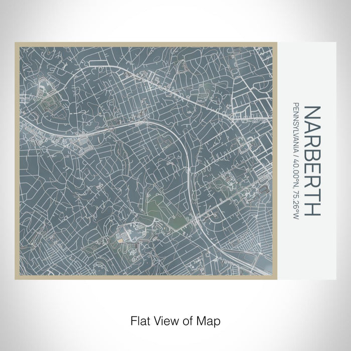 Rendered View of Narberth Pennsylvania Map on 20oz Stainless Steel Insulated Bottle with Bamboo Top with printed afternoon style map