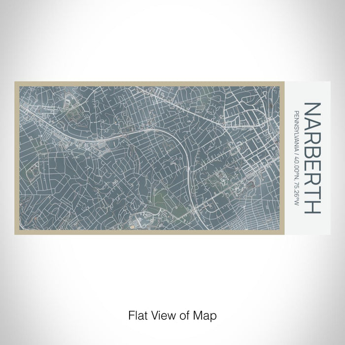 Rendered View of Narberth Pennsylvania Map on 17oz Stainless Steel Insulated Bottle with printed afternoon style map