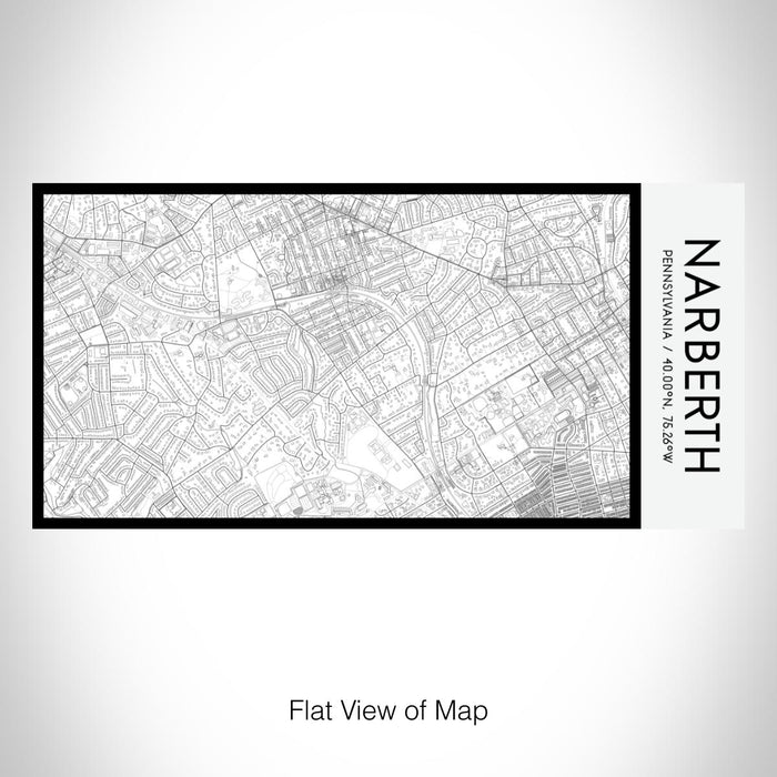 Rendered View of Narberth Pennsylvania Map on 17oz Stainless Steel Insulated Bottle with printed classic style map