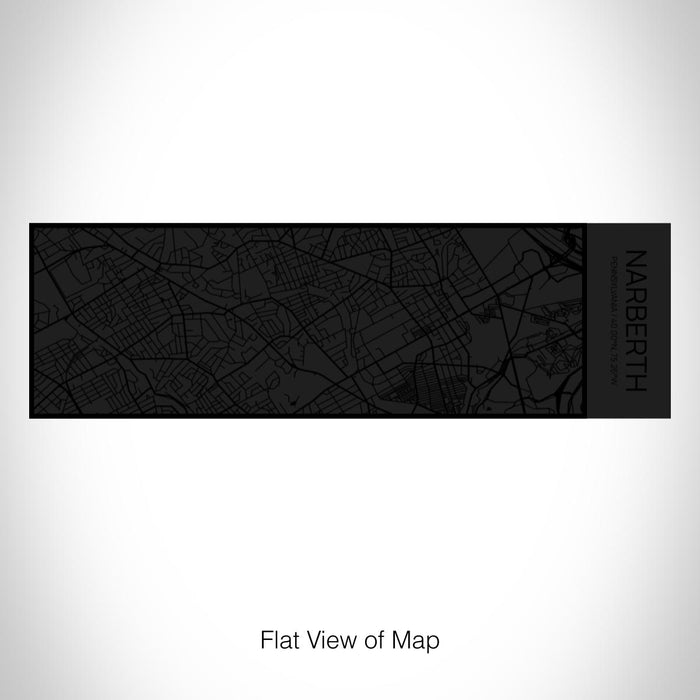 Rendered View of Narberth Pennsylvania Map on 10oz Stainless Steel Insulated Cup in Matte Black with Sliding Lid