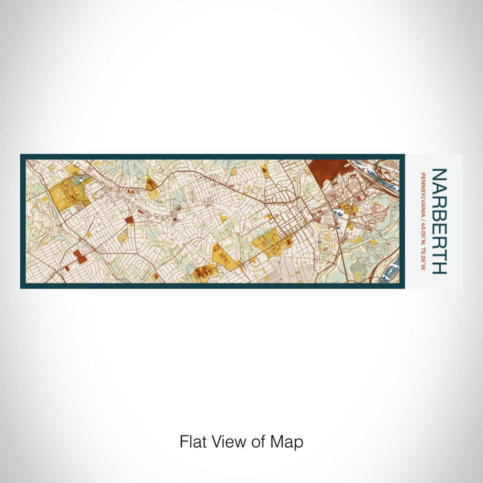 Rendered View of Narberth Pennsylvania Map on 10oz Stainless Steel Insulated Cup in Woodblock with Sliding Lid