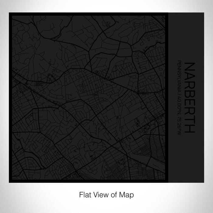Rendered View of Narberth Pennsylvania Map on 17oz Stainless Steel Insulated Tumbler in Matte Black with Tactile Lines