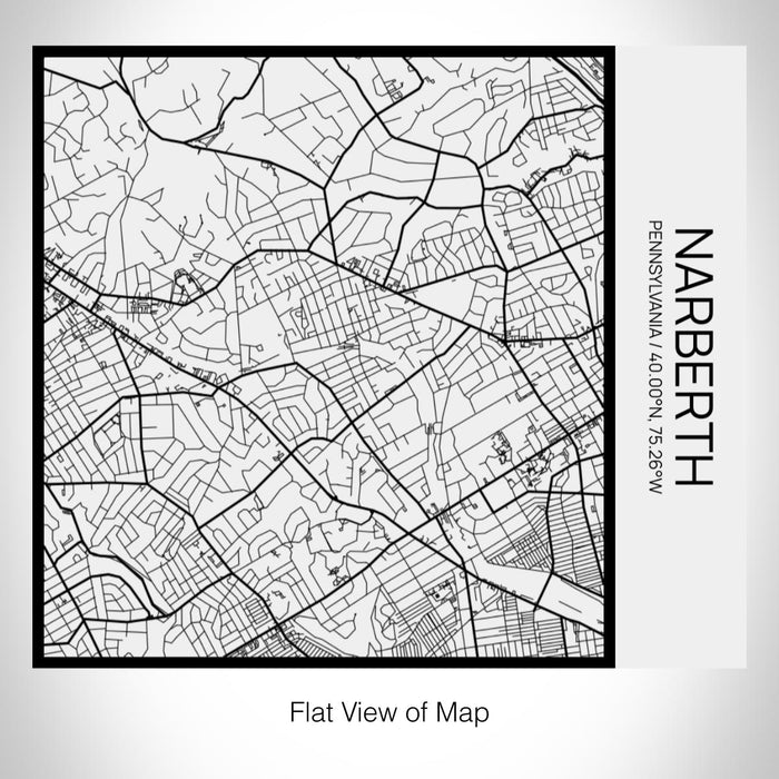 Rendered View of Narberth Pennsylvania Map on 17oz Stainless Steel Insulated Tumbler in Matte White with Tactile Lines