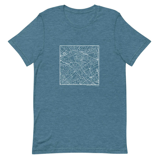 Narberth Pennsylvania  Map Unisex T-Shirt with City inscription in Heather Teal
