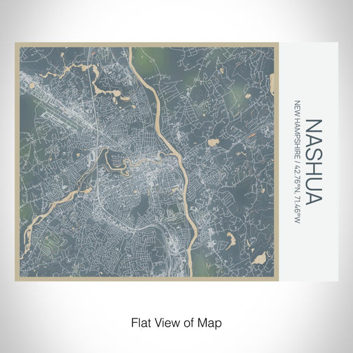 Rendered View of Nashua New Hampshire Map on 20oz Stainless Steel Insulated Bottle with Bamboo Top with printed afternoon style map