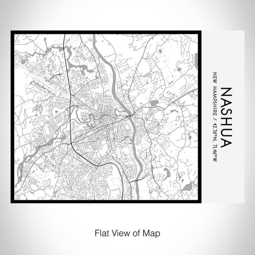 Rendered View of Nashua New Hampshire Map on 20oz Stainless Steel Insulated Bottle with Bamboo Top with printed classic style map