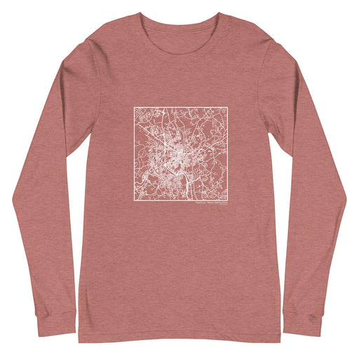 Nashua New Hampshire  Map Unisex Long-Sleeve T-shirt with City inscription in Heather Mauve