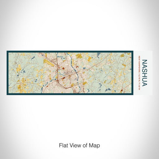Rendered View of Nashua New Hampshire Map on 10oz Stainless Steel Insulated Cup in Woodblock with Sliding Lid