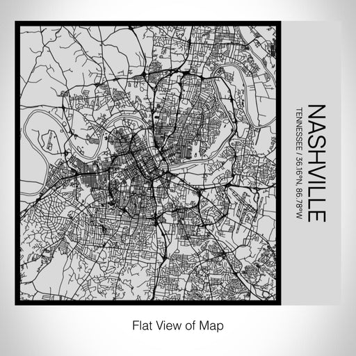 Rendered View of Nashville Tennessee Map on 17oz Stainless Steel Insulated Tumbler in Tactile Lines with Succulent in Background