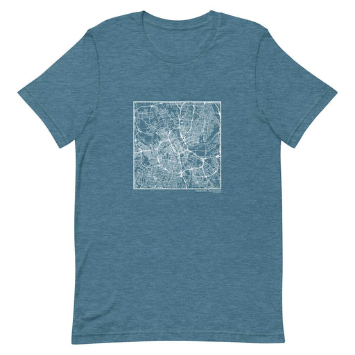 Nashville Tennessee  Map Unisex T-Shirt with City inscription in Heather Teal