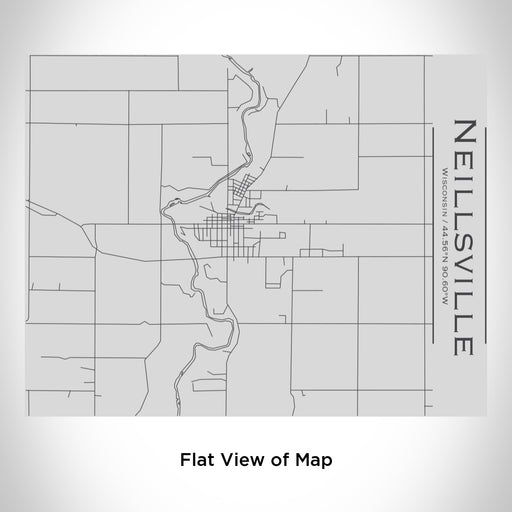 Rendered View of Neillsville Wisconsin Map Engraving on 20oz Stainless Steel Insulated Bottle with Bamboo Top