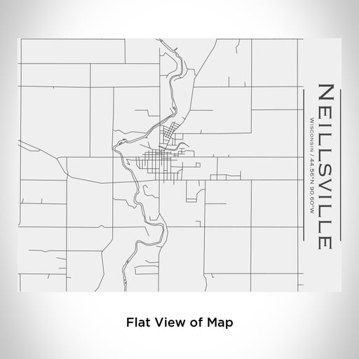 Rendered View of Neillsville Wisconsin Map Engraving on 20oz Stainless Steel Insulated Bottle with Bamboo Top in White