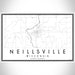 Neillsville Wisconsin Map Print Landscape Orientation in Classic Style With Shaded Background