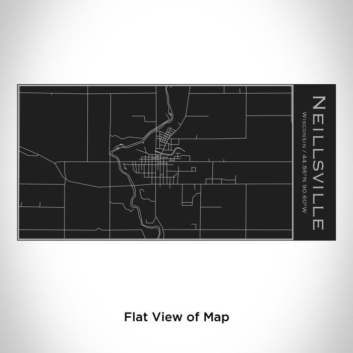 Rendered View of Neillsville Wisconsin Map Engraving on 17oz Stainless Steel Insulated Cola Bottle in Black