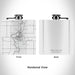 Rendered View of Neillsville Wisconsin Map Engraving on 6oz Stainless Steel Flask in White