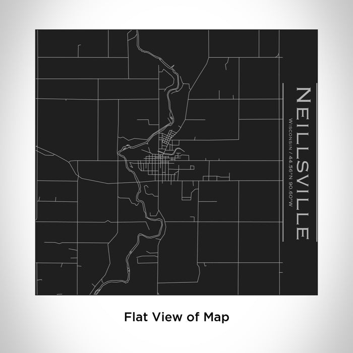 Rendered View of Neillsville Wisconsin Map Engraving on 17oz Stainless Steel Insulated Tumbler in Black