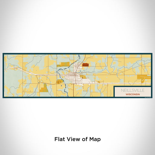 Flat View of Map Custom Neillsville Wisconsin Map Enamel Mug in Woodblock