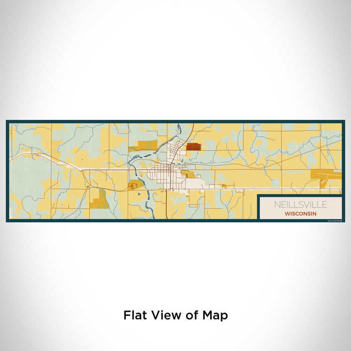 Flat View of Map Custom Neillsville Wisconsin Map Enamel Mug in Woodblock