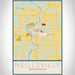 Neillsville Wisconsin Map Print Portrait Orientation in Woodblock Style With Shaded Background