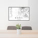 24x36 Nephi Utah Map Print Lanscape Orientation in Classic Style Behind 2 Chairs Table and Potted Plant