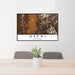 24x36 Nephi Utah Map Print Lanscape Orientation in Ember Style Behind 2 Chairs Table and Potted Plant