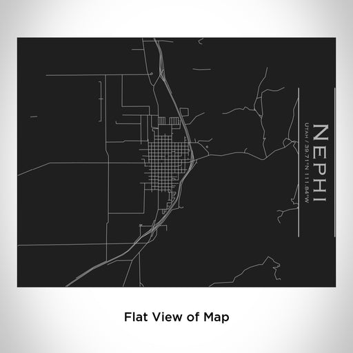 Rendered View of Nephi Utah Map Engraving on 20oz Stainless Steel Insulated Bottle with Bamboo Top in Black