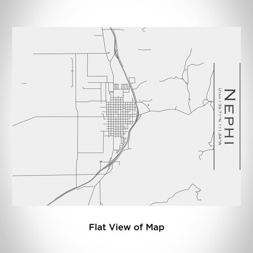 Rendered View of Nephi Utah Map Engraving on 20oz Stainless Steel Insulated Bottle with Bamboo Top in White