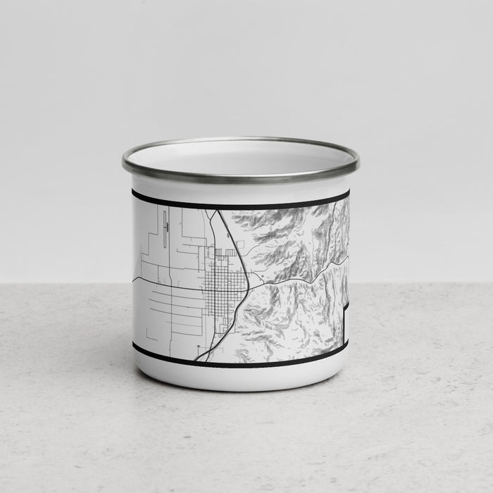 Front View Custom Nephi Utah Map Enamel Mug in Classic