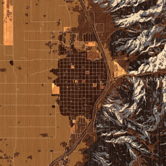 Nephi Utah Map Print in Ember Style Zoomed In Close Up Showing Details