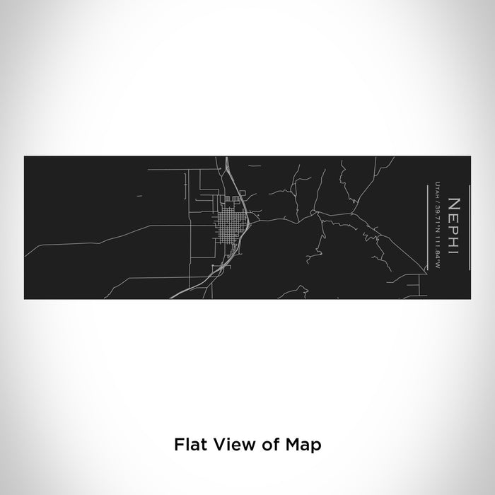 Rendered View of Nephi Utah Map Engraving on 10oz Stainless Steel Insulated Cup with Sliding Lid in Black