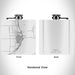 Rendered View of Nephi Utah Map Engraving on 6oz Stainless Steel Flask in White