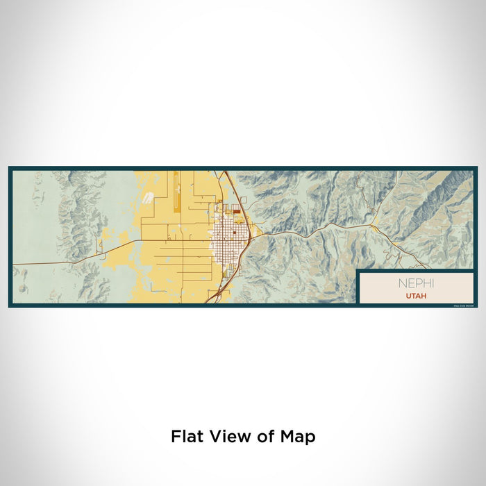 Flat View of Map Custom Nephi Utah Map Enamel Mug in Woodblock