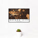 12x18 Nevada City California Map Print Landscape Orientation in Ember Style With Small Cactus Plant in White Planter