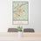 24x36 Nevada City California Map Print Portrait Orientation in Woodblock Style Behind 2 Chairs Table and Potted Plant