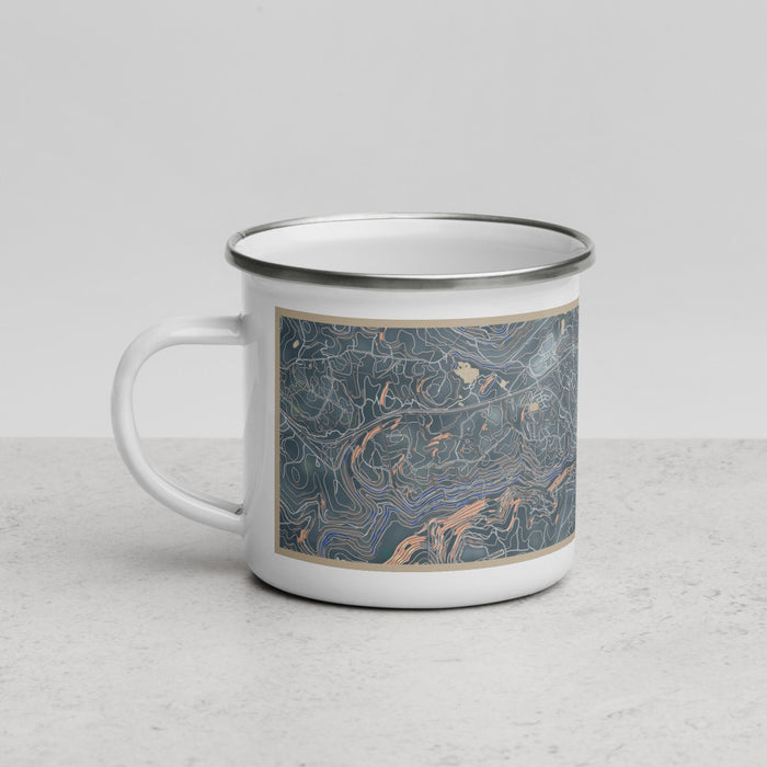 Left View Custom Nevada City California Map Enamel Mug in Afternoon