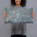 Person holding 20x12 Custom Nevada City California Map Throw Pillow in Afternoon