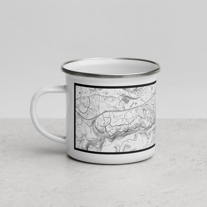 Left View Custom Nevada City California Map Enamel Mug in Classic