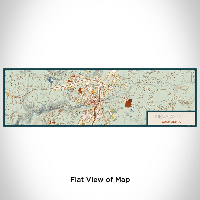 Flat View of Map Custom Nevada City California Map Enamel Mug in Woodblock