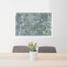 24x36 New Albany Ohio Map Print Landscape Orientation in Afternoon Style Behind 2 Chairs Table and Potted Plant
