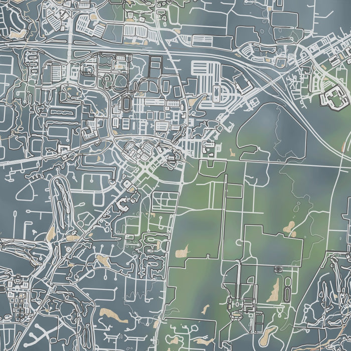 New Albany Ohio Map Print in Afternoon Style Zoomed In Close Up Showing Details