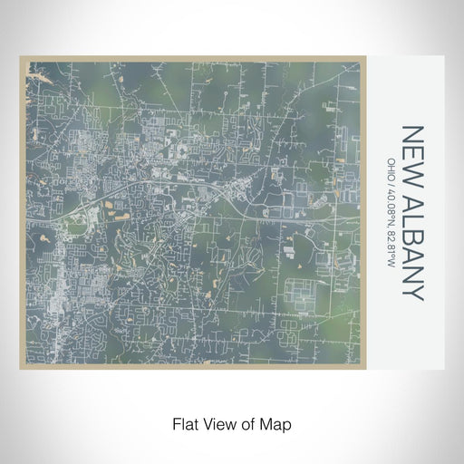 Rendered View of New Albany Ohio Map on 20oz Stainless Steel Insulated Bottle with Bamboo Top with printed afternoon style map
