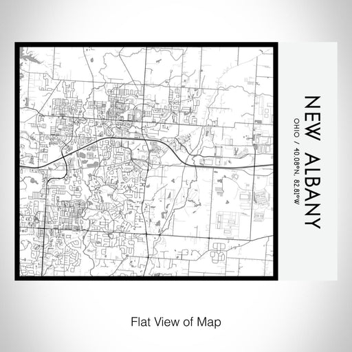 Rendered View of New Albany Ohio Map on 20oz Stainless Steel Insulated Bottle with Bamboo Top with printed classic style map