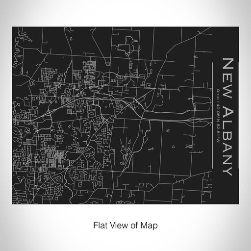 Rendered View of New Albany Ohio Map on 20oz Stainless Steel Insulated Bottle with Bamboo Top in Black