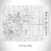 Rendered View of New Albany Ohio Map on 20oz Stainless Steel Insulated Bottle with Bamboo Top in White