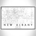 New Albany Ohio Map Print Landscape Orientation in Classic Style With Shaded Background