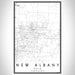 New Albany Ohio Map Print Portrait Orientation in Classic Style With Shaded Background